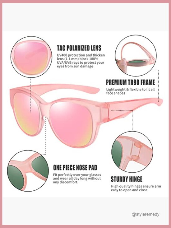 TR90 Frame Polarized Fit Over Sunglasses UV400 Protection Cat Eye main image 7